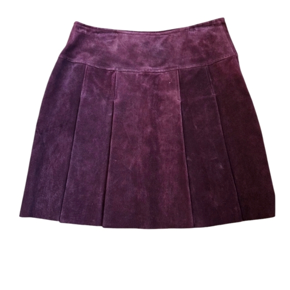 Vintage WILSON’S LEATHER Genuine Suede Mini Skirt – NWT Plum (Size 2) - Picture 2 of 11